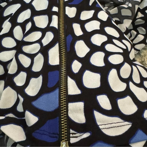 Worthington 3X Shirt Top Blue White Floral Cap Short Sleeve Scoop Neck Stretch - Picture 6 of 7